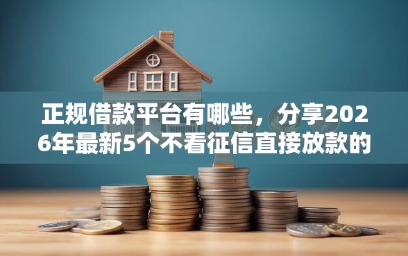 正规借款平台有哪些，分享2026年最新5个不看征信直接放款的平台
