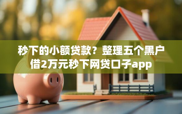 秒下的小额贷款？整理五个黑户借2万元秒下网贷口子app