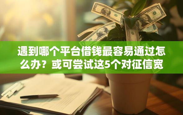 遇到哪个平台借钱最容易通过怎么办？或可尝试这5个对征信宽松的网贷平台