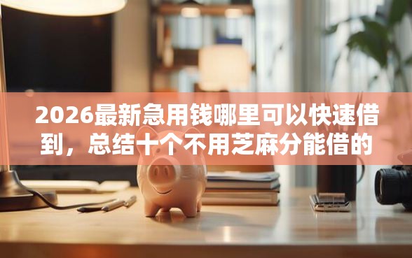 2026最新急用钱哪里可以快速借到，总结十个不用芝麻分能借的口子！