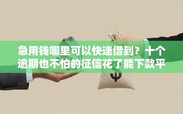 急用钱哪里可以快速借到？十个逾期也不怕的征信花了能下款平台