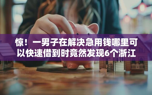 惊！一男子在解决急用钱哪里可以快速借到时竟然发现6个浙江车贷网平台，事后分享了出来