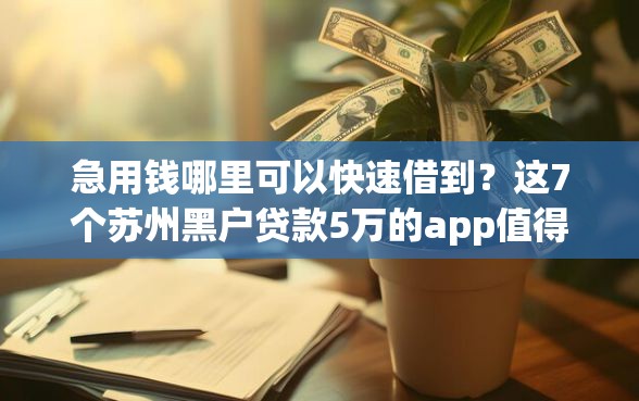 急用钱哪里可以快速借到？这7个苏州黑户贷款5万的app值得一试