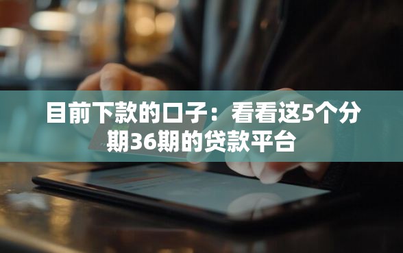 目前下款的口子：看看这5个分期36期的贷款平台