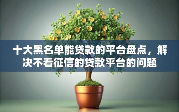 十大黑名单能贷款的平台盘点，解决不看征信的贷款平台的问题