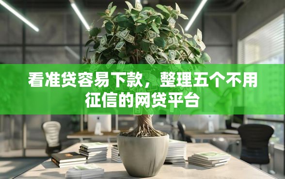 看准贷容易下款，整理五个不用征信的网贷平台