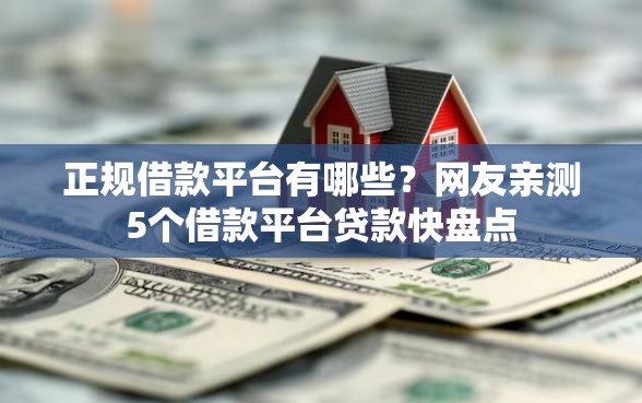 正规借款平台有哪些？网友亲测5个借款平台贷款快盘点