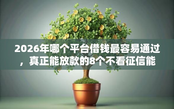 2026年哪个平台借钱最容易通过，真正能放款的8个不看征信能下款的平台推荐