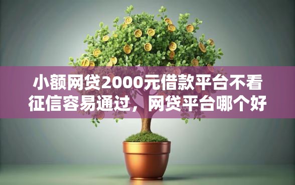小额网贷2000元借款平台不看征信容易通过，网贷平台哪个好下款的8个平台介绍