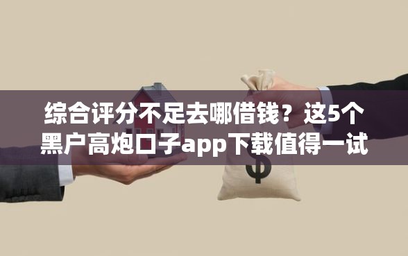综合评分不足去哪借钱？这5个黑户高炮口子app下载值得一试