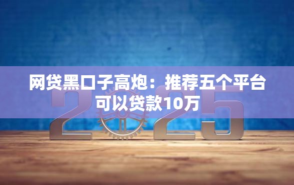 网贷黑口子高炮：推荐五个平台可以贷款10万