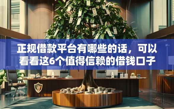 正规借款平台有哪些的话，可以看看这6个值得信赖的借钱口子