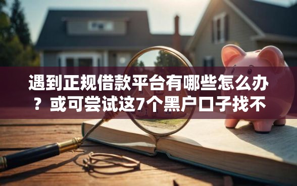 遇到正规借款平台有哪些怎么办？或可尝试这7个黑户口子找不到下载