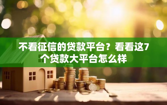 不看征信的贷款平台？看看这7个贷款大平台怎么样