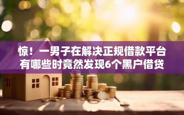 惊！一男子在解决正规借款平台有哪些时竟然发现6个黑户借贷平台，事后分享了出来