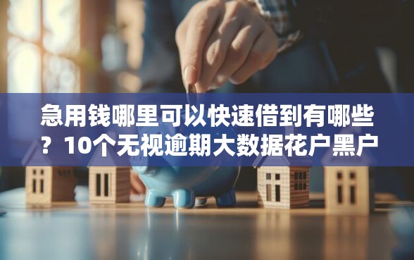 急用钱哪里可以快速借到有哪些？10个无视逾期大数据花户黑户软件推荐给你