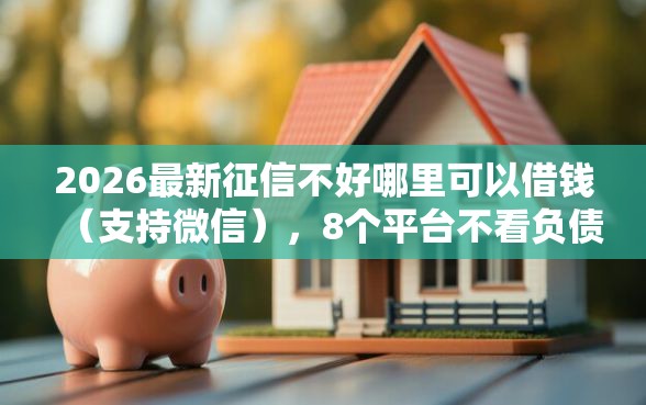 2026最新征信不好哪里可以借钱（支持微信），8个平台不看负债和征信可以借到钱无私分享
