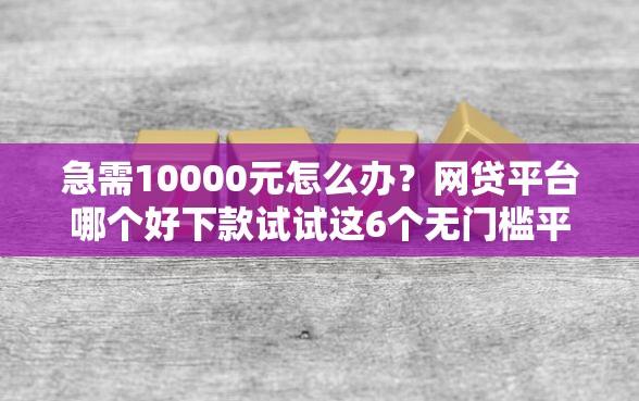 急需10000元怎么办？网贷平台哪个好下款试试这6个无门槛平台
