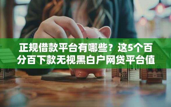 正规借款平台有哪些？这5个百分百下款无视黑白户网贷平台值得一试