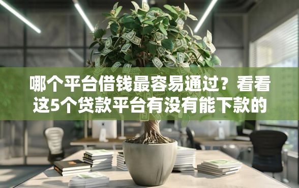哪个平台借钱最容易通过？看看这5个贷款平台有没有能下款的