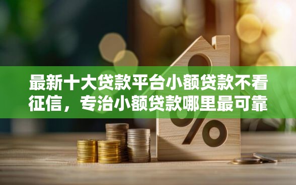 最新十大贷款平台小额贷款不看征信，专治小额贷款哪里最可靠