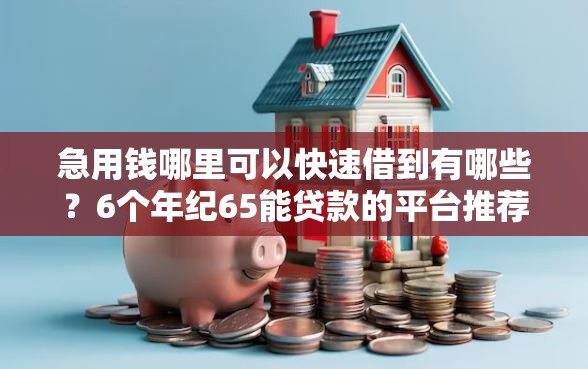 急用钱哪里可以快速借到有哪些？6个年纪65能贷款的平台推荐给你