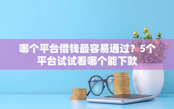 哪个平台借钱最容易通过？5个平台试试看哪个能下款