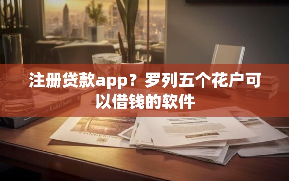 注册贷款app?罗列五个花户可以借钱的软件 注册贷款app?罗列五个花户可以借钱的软件
