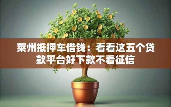 莱州抵押车借钱：看看这五个贷款平台好下款不看征信
