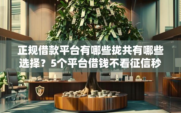 正规借款平台有哪些拢共有哪些选择？5个平台借钱不看征信秒到账详解