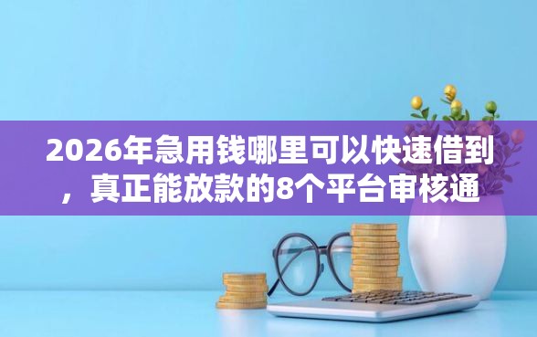 2026年急用钱哪里可以快速借到，真正能放款的8个平台审核通过率高推荐