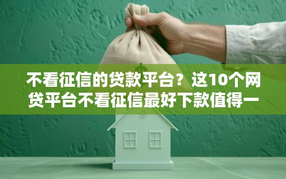 不看征信的贷款平台？这10个网贷平台不看征信最好下款值得一试