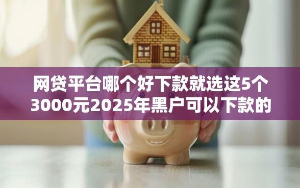 网贷平台哪个好下款就选这5个3000元2025年黑户可以下款的口子