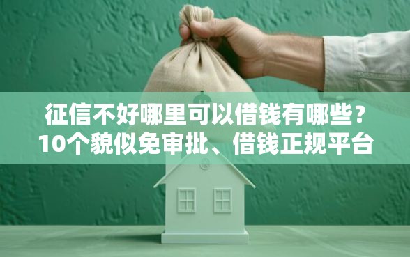 征信不好哪里可以借钱有哪些？10个貌似免审批、借钱正规平台合集