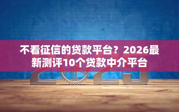 不看征信的贷款平台？2026最新测评10个贷款中介平台
