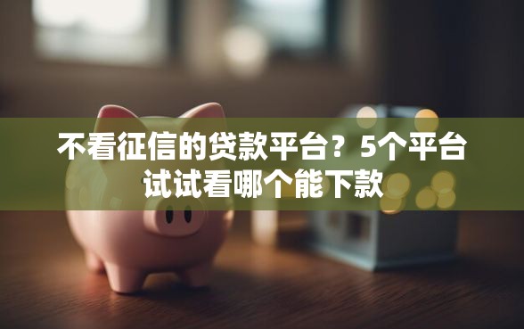 不看征信的贷款平台？5个平台试试看哪个能下款