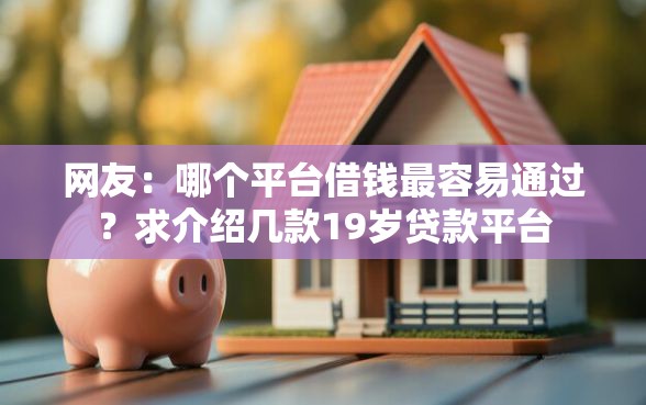 网友：哪个平台借钱最容易通过？求介绍几款19岁贷款平台