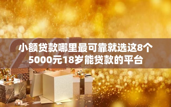 小额贷款哪里最可靠就选这8个5000元18岁能贷款的平台