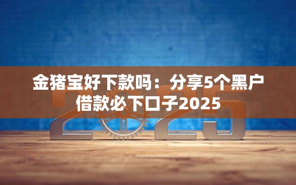 金猪宝好下款吗：分享5个黑户借款必下口子2025