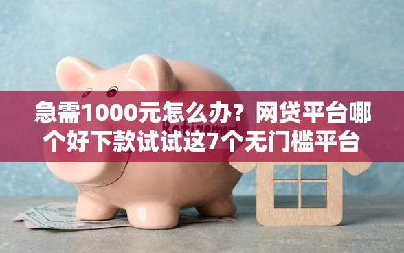 急需1000元怎么办？网贷平台哪个好下款试试这7个无门槛平台