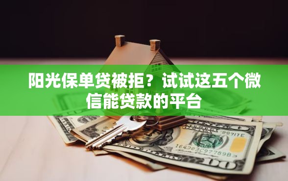 阳光保单贷被拒？试试这五个微信能贷款的平台
