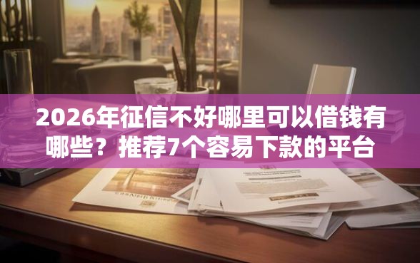 2026年征信不好哪里可以借钱有哪些？推荐7个容易下款的平台
