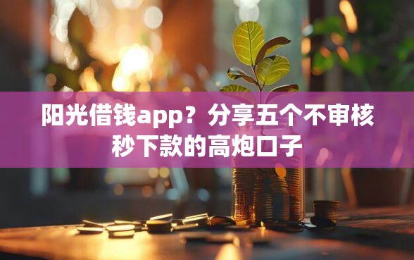 阳光借钱app？分享五个不审核秒下款的高炮口子