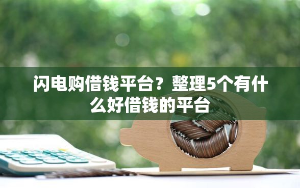 闪电购借钱平台？整理5个有什么好借钱的平台