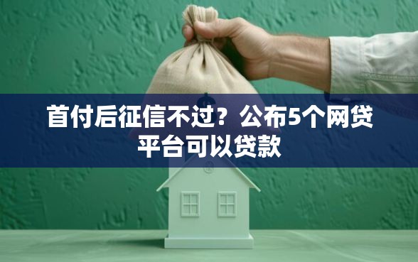 首付后征信不过？公布5个网贷平台可以贷款