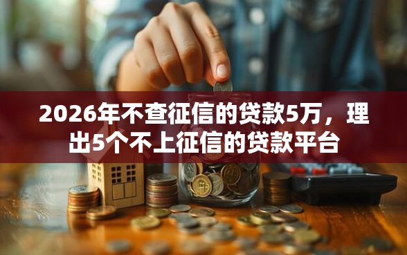 2026年不查征信的贷款5万，理出5个不上征信的贷款平台