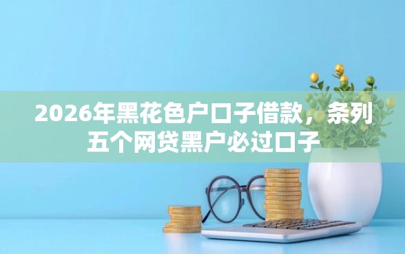 2026年黑花色户口子借款，条列五个网贷黑户必过口子