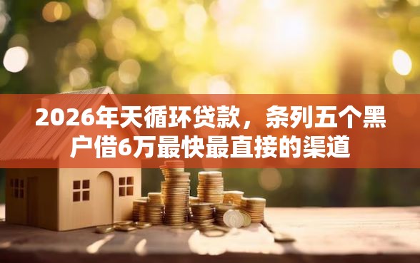 2026年天循环贷款，条列五个黑户借6万最快最直接的渠道