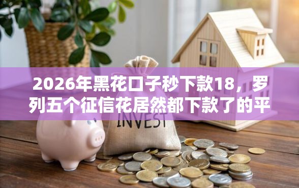 2026年黑花口子秒下款18，罗列五个征信花居然都下款了的平台