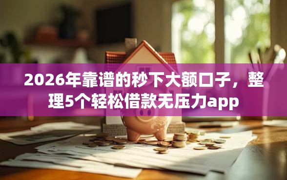 2026年靠谱的秒下大额口子，整理5个轻松借款无压力app
